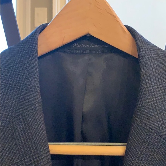 Mens Ralph Lauren sport coat 42L charcoal plaid - Picture 4 of 5